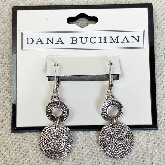 Dana Buchman silver tone lever back Dangle earrings NEW - Picture 1 of 3